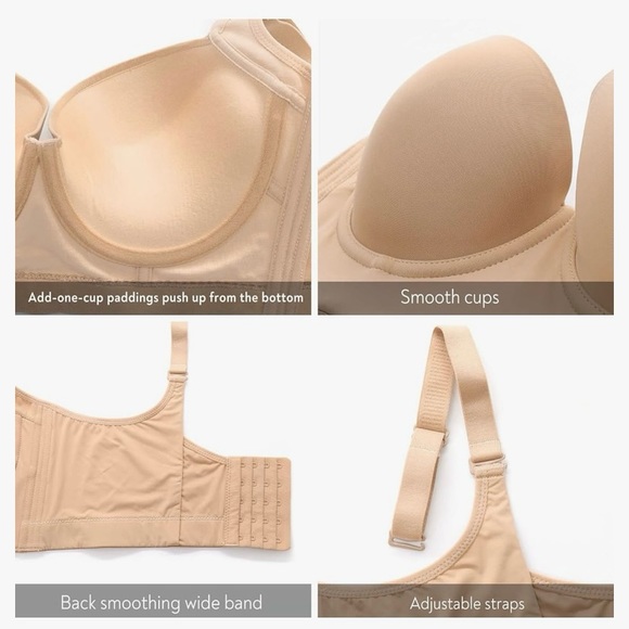 Womens push up corset, back smoothing underwire bra. Nude. - Picture 5 of 5